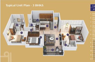 Image of 1180 Sq.ft 3 BHK Apartment / Flat for sale in Jhamtani Ace Abode Wing B, Ravet, Pune for Rs. 8000000