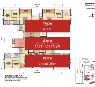 Image of 1136 Sq.ft 2 BHK Apartment / Flat for sale in Magarpatta Nova Residency Wing A To B, Mundhwa, Pune for Rs. 9999000