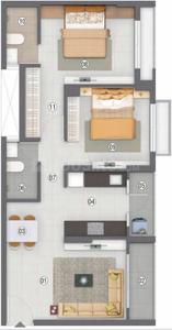 Image of 1209 Sq.ft 2 BHK Apartment / Flat for rent in Adani Aster Neo, Shantigram, Ahmedabad for Rs. 23500