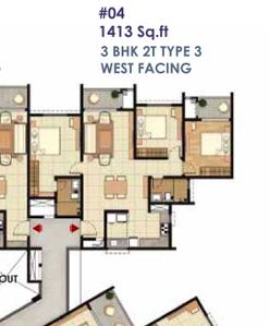 Image of 1413 Sq.ft 3 BHK Apartment / Flat for sale in Disha Pursuit Of The Elements, Halasahalli, Bengaluru for Rs. 16500000