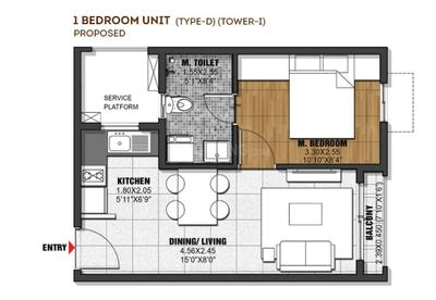 Image of 521 Sq.ft 1 BHK Apartment / Flat for sale in Brigade El Dorado, Gummanahalli, Bengaluru for Rs. 6400000