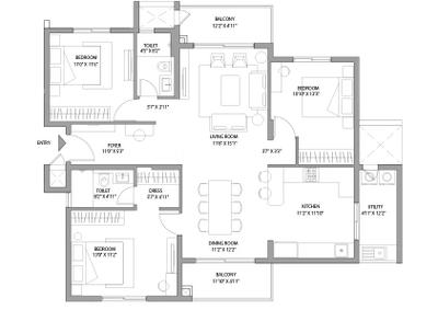 Image of 1273 Sq.ft 3 BHK Apartment / Flat for sale in 22 And Crest, Yeswanthpur, Bengaluru for Rs. 25000000