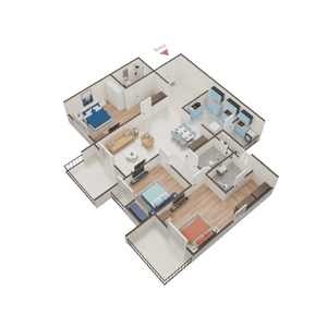 Floor Plan Image of 1721 Sq.ft 3 BHK Apartment / Flat for sale in Neobuild Mana Skandas The Right Life, Kachamaranahalli Bengaluru for Rs. 19200000