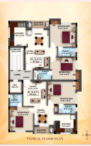 Image of 960 Sq.ft 2 BHK Apartment / Flat for sale in Nanganallur, Chennai for Rs. 11000000