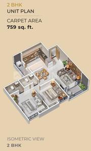 Image of 1311 Sq.ft 3 BHK Apartment / Flat for sale in Dolphin Palms, Ravet, Pune for Rs. 10100000