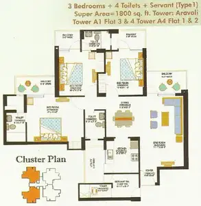 Image of 1350 Sq.ft 3 BHK Apartment / Flat for sale in Eros Sampoornam 3, Noida Extension, Greater Noida for Rs. 13000000