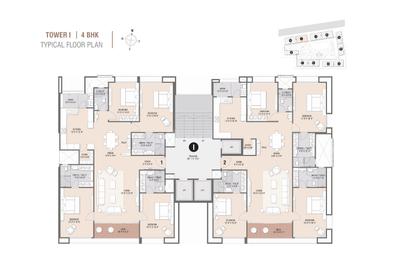 Image of 3800 Sq.ft 4 BHK Apartment / Flat for sale in Vesu, Surat for Rs. 25000000