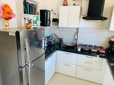 Kitchen Image of 1050 Sq.ft 3 BHK Apartment / Flat for rent in Anukampa Sky Lounges, Kankha Ki Dhani Jaipur for Rs. 26000