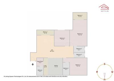 Image of 2182 Sq.ft 3 BHK Apartment / Flat for sale in Thanisandra, Bengaluru for Rs. 34000000
