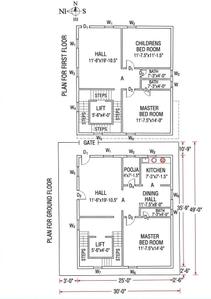 Floor Plan Image of 3006 Sq.ft 4 BHK Villa for sale in Thumukunta Secunderabad for Rs. 12900003