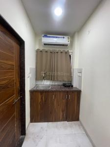 Kitchen Image of 350 Sq.ft 1 RK Builder Floor for rent in Mahalakshmi Nagar Indore for Rs. 13000
