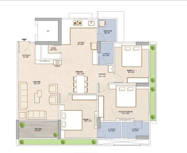 Image of 2358 Sq.ft 3 BHK Apartment / Flat for sale in Minolt Artham 97, Vaishno Devi Circle, Ahmedabad for Rs. 12500000