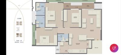 Image of 1850 Sq.ft 3 BHK Apartment / Flat for sale in Trinity Sky, Bopal, Ahmedabad for Rs. 8300000