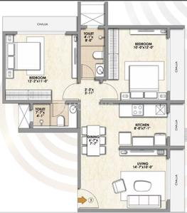 Image of 739 Sq.ft 2 BHK Apartment / Flat for sale in Shreejee Skymont Siddhi, Dahisar East, Mumbai for Rs. 15900000