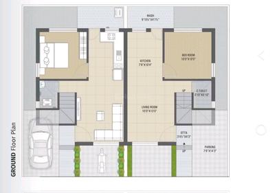 Floor Plan Image of 800 Sq.ft 3 BHK Duplex for sale in Kheni Shivalik Avenue Villa, Vadadla Bharuch for Rs. 8500000