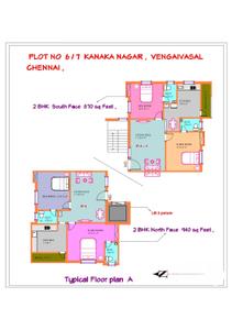 Image of 1050 Sq.ft 2 BHK Apartment / Flat for sale in Vengaivasal, Chennai for Rs. 7025000