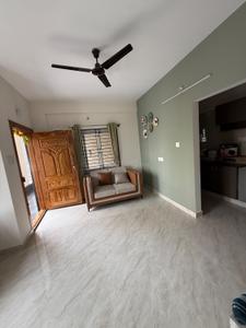 Living Room Image of 610 Sq.ft 1 BHK Apartment / Flat for rent in Mahadevapura Bengaluru for Rs. 32000