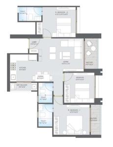 Image of 1883 Sq.ft 3 BHK Apartment / Flat for sale in Binary Highness, Wakad, Pune for Rs. 17400000