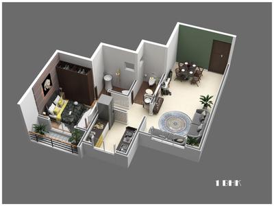Image of 650 Sq.ft 1 BHK Apartment / Flat for sale in Jarimari Homes, Kalyan East, Kalyan for Rs. 3300000