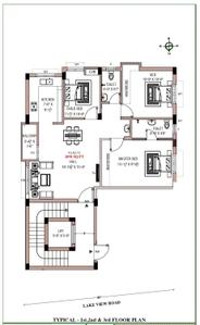 Floor Plan Image of 1058 Sq.ft 3 BHK Apartment / Flat for sale in Adambakkam Chennai for Rs. 11100000