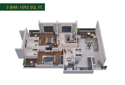 Image of 1200 Sq.ft 3 BHK Apartment / Flat for sale in Arun Sanctum, Ravet, Pune for Rs. 11500000