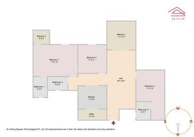 Image of 1709 Sq.ft 3 BHK Apartment / Flat for sale in Kengeri Satellite Club, Kengeri, Bengaluru for Rs. 12250000