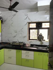 Kitchen Image of 600 Sq.ft 1 BHK Apartment / Flat for rent in Thane West Thane for Rs. 29000