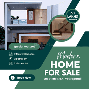 Image of 1475 Sq.ft 2 BHK Villa for sale in Veerapandi Pirivu, Coimbatore for Rs. 6000000