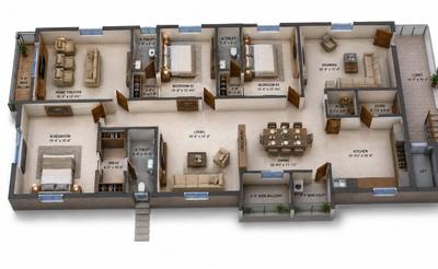 Image of 3125 Sq.ft 4 BHK Apartment / Flat for sale in Yashashree Elite, Ameerpet, Hyderabad for Rs. 38000000