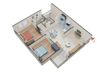 Image of 1215 Sq.ft 3 BHK Apartment / Flat for sale in Lambha, Ahmedabad for Rs. 3500000