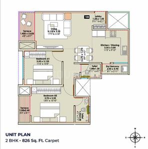 Image of 1074 Sq.ft 2 BHK Apartment / Flat for sale in Sentosa Edge, Punawale, Pune for Rs. 9500000