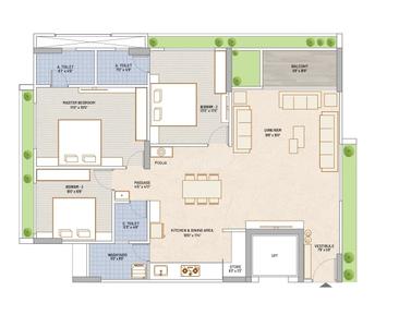 Image of 2358 Sq.ft 3 BHK Apartment / Flat for sale in Minolt Artham 97, Vaishno Devi Circle, Ahmedabad for Rs. 12500000