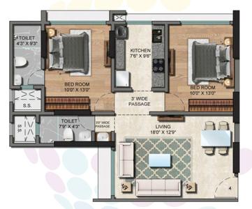Image of 669 Sq.ft 2 BHK Apartment / Flat for sale in Oscar Om Shreepal, Ghatkopar East, Mumbai for Rs. 21300000