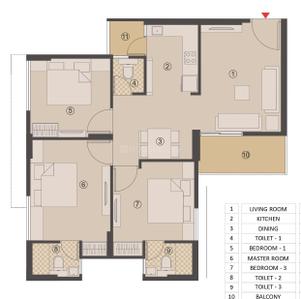Image of 1045 Sq.ft 2 BHK Apartment / Flat for sale in Pacifica Amara, Sanathal, Ahmedabad for Rs. 4500000