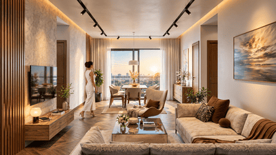 Living Room Image of 1082 Sq.ft 2 BHK Apartment / Flat for sale in The Clan, Sarjapur Bengaluru for Rs. 9850000