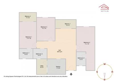 Image of 1695 Sq.ft 3 BHK Apartment / Flat for sale in  Bellandur Piramals by IndiaBuild Realty Pvt Ltd., Bellandur, Bengaluru for Rs. 35000000
