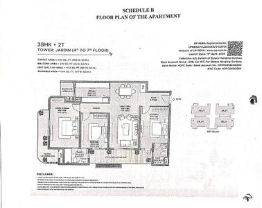 Image of 1914 Sq.ft 3 BHK Apartment / Flat for sale in Eldeco Hanging Gardens, Eldeco II, Lucknow for Rs. 14700000