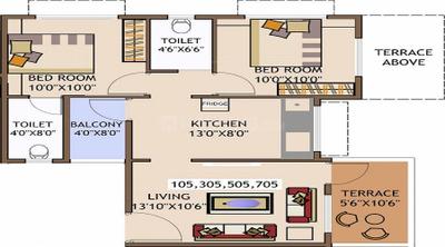 Image of 1142 Sq.ft 3 BHK Apartment / Flat for sale in North Grande, North Dum Dum Bediapara, Kolkata for Rs. 7200000