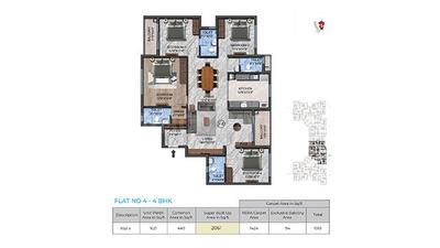 Image of 2060 Sq.ft 4 BHK Apartment / Flat for sale in Navins RP Enclave, Royapuram, Chennai for Rs. 30000000