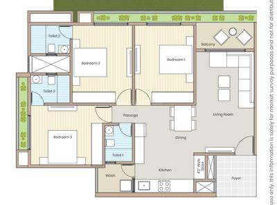 Image of 1100 Sq.ft 3 BHK Apartment / Flat for sale in Rameshwar City, Naranpura, Ahmedabad for Rs. 9988000