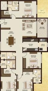 Image of 1746 Sq.ft 3 BHK Apartment / Flat for sale in Legacy Salvador, Yelahanka, Bengaluru for Rs. 26300000