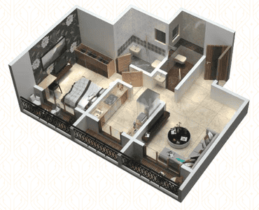 Image of 825 Sq.ft 2 BHK Apartment / Flat for sale in Rai Galaxy, Kalyan East, Kalyan for Rs. 6400000