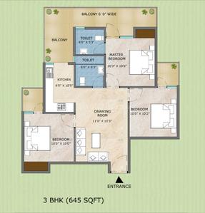 Image of 900 Sq.ft 3 BHK Apartment / Flat for sale in Adore Samriddhi, Sector 89, Faridabad for Rs. 7000000
