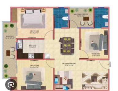 Image of 1640 Sq.ft 3 BHK Apartment / Flat for sale in Shri Balaji Radha Krishna Apartment, Anora Kala, Lucknow for Rs. 7500000