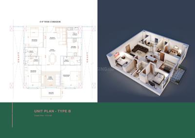 Image of 1868 Sq.ft 3 BHK Apartment / Flat for sale in Urbanyx Court, Khandagiri, Bhubaneswar for Rs. 14800000