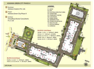 Image of 1531 Sq.ft 3 BHK Apartment / Flat for sale in Ashiana Green City Phase 2, Danapur, Patna for Rs. 10717000