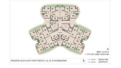 Image of 1300 Sq.ft 3 BHK Apartment / Flat for sale in Chandaka, Bhubaneswar for Rs. 9923000