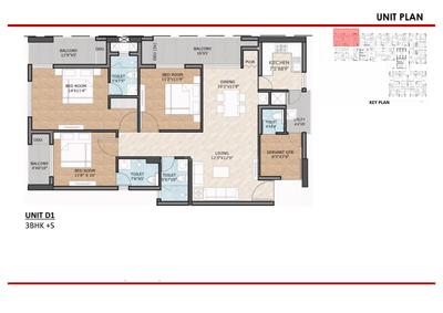 Image of 2111 Sq.ft 3 BHK Apartment / Flat for sale in Solitaire, Khandagiri, Bhubaneswar for Rs. 17438400