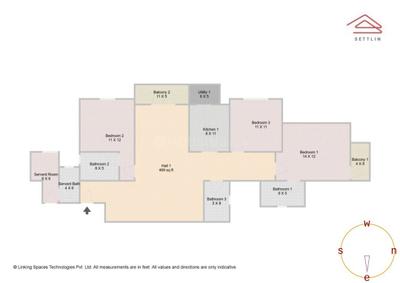 Image of 1865 Sq.ft 3 BHK Apartment / Flat for sale in Meridian Park at The Prestige City by Prestige Projects Pvt Ltd, Sarjapur, Bengaluru for Rs. 26850000
