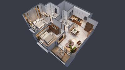 Image of 650 Sq.ft 2 BHK Apartment / Flat for sale in Raheja Lunaris 1 Callisto, Juinagar, Navi Mumbai for Rs. 11200000